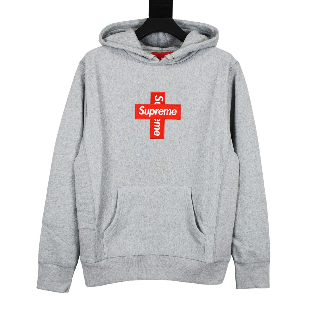 FW20 Week 15 Cross Box Logo HoodedSweatshirt クロス刺繍フード付きフリーススウェットシャツ