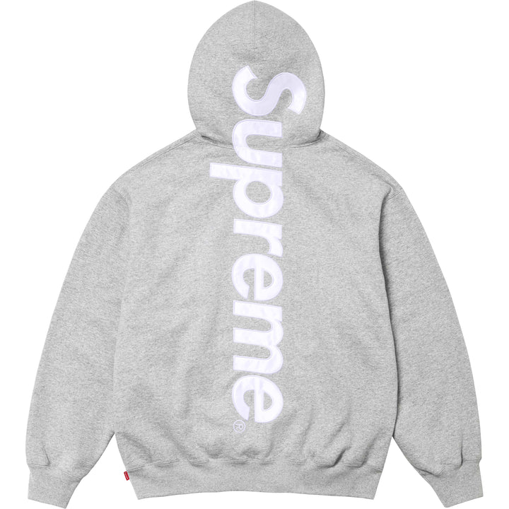 SUPREME サテンアップリケ フード付きスウェットシャツ