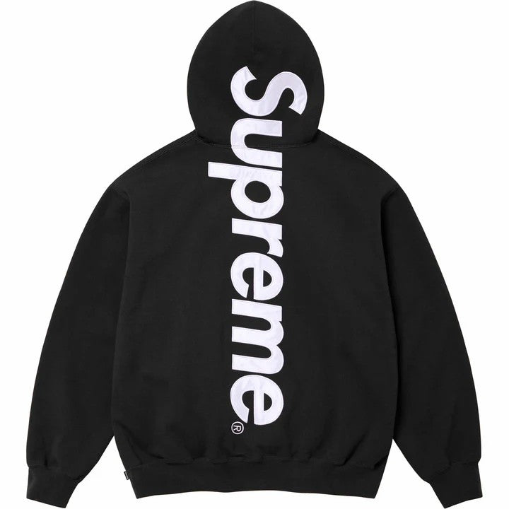 SUPREME サテンアップリケ フード付きスウェットシャツ