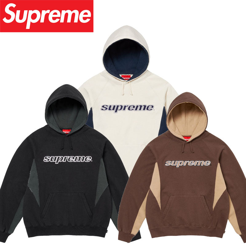 Supreme 24fw DIYISION HOODED パッチワーク刺繍ロゴスウェットシャツ