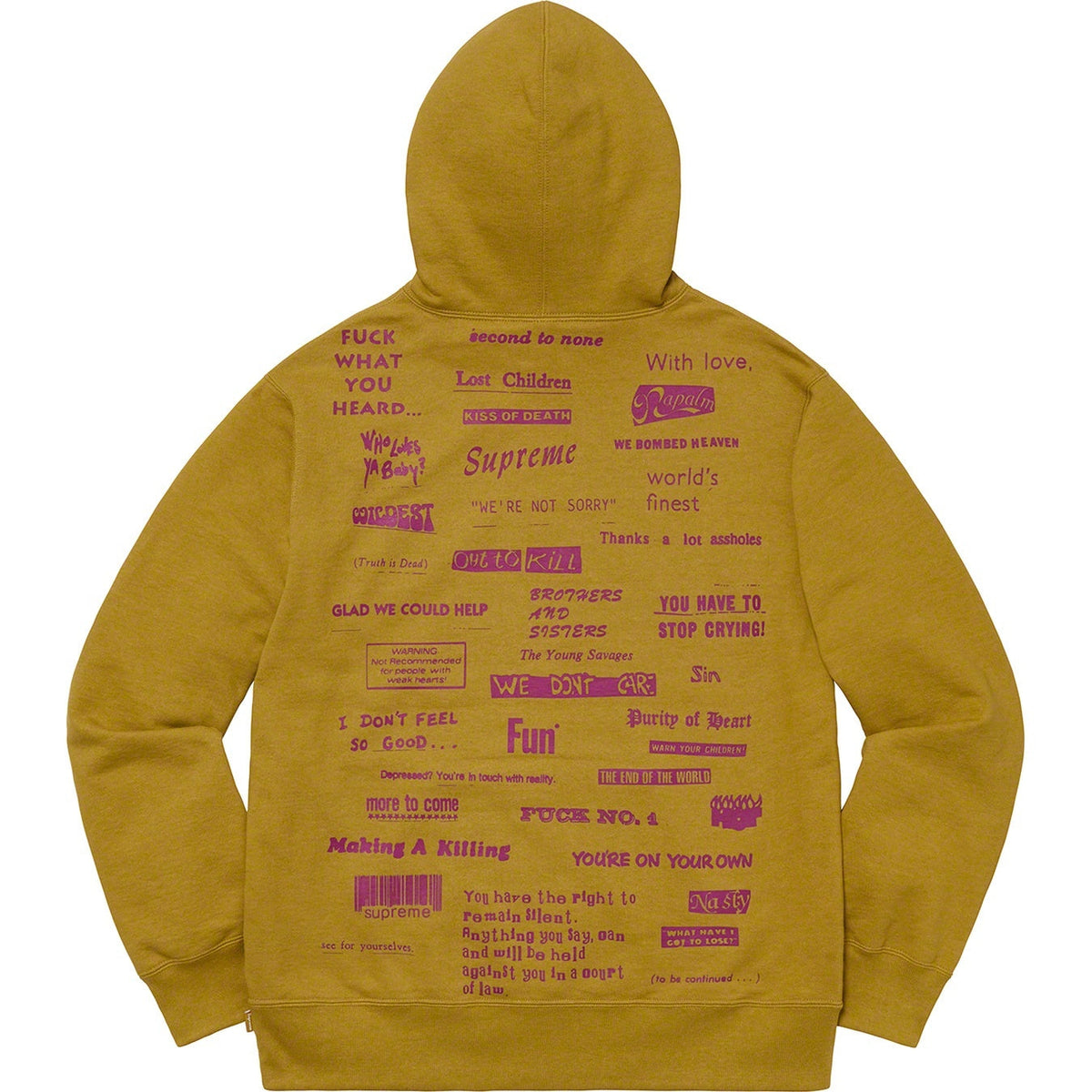 Supreme® 19FW Stop Crying フード付きスウェットシャツ