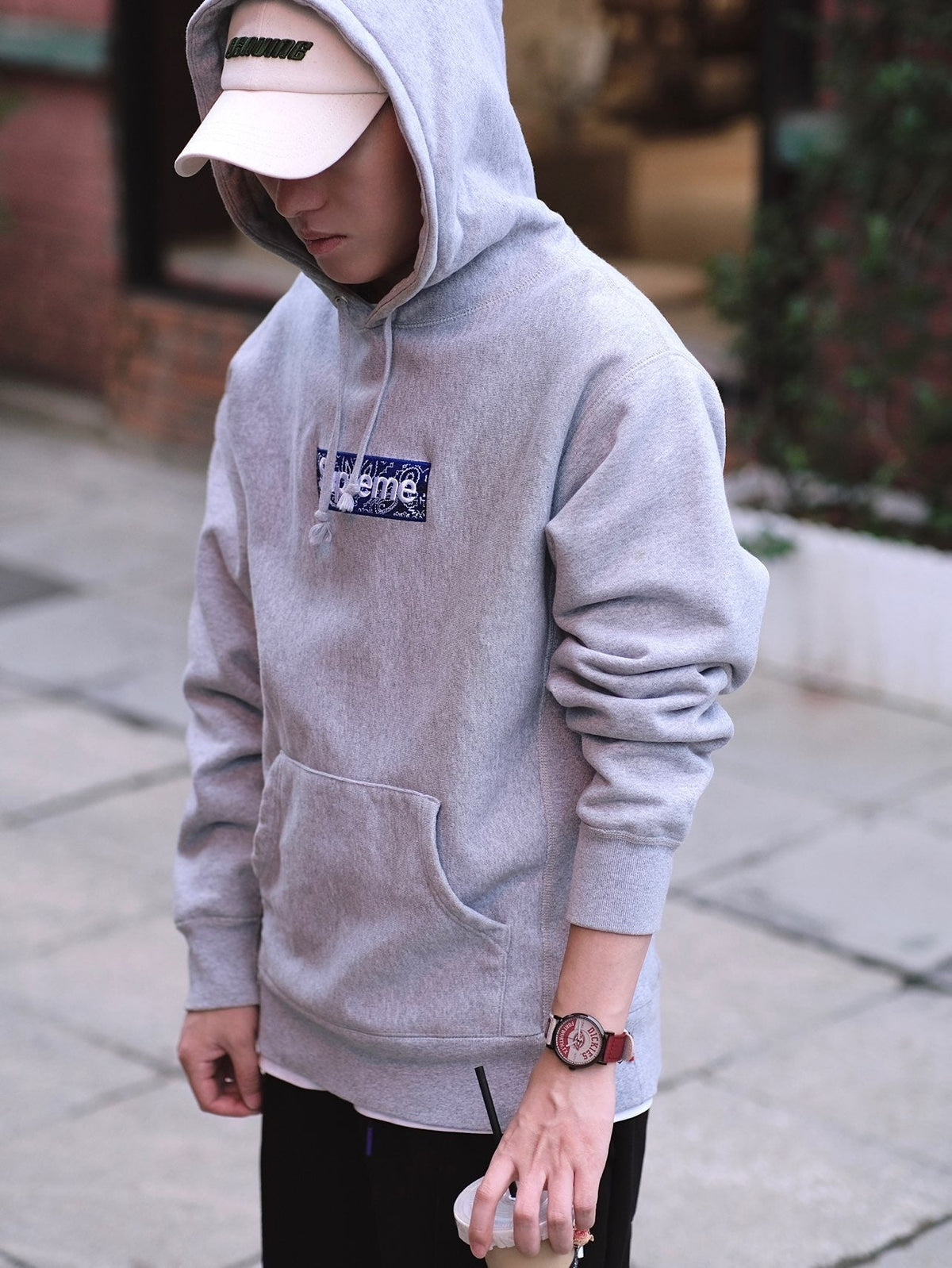 Supreme 19FW Bandana Box Logo Hooded Sweatshirt