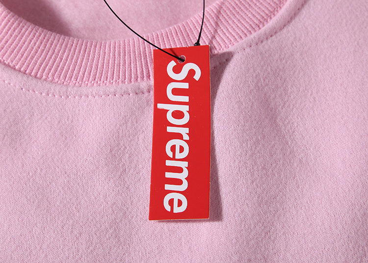 Supreme (シュプリーム) 15FW スモールボックスピキュークルーネック スウェットシャツ(Small Box Pique Crewneck Sweatshirt) ピンク
