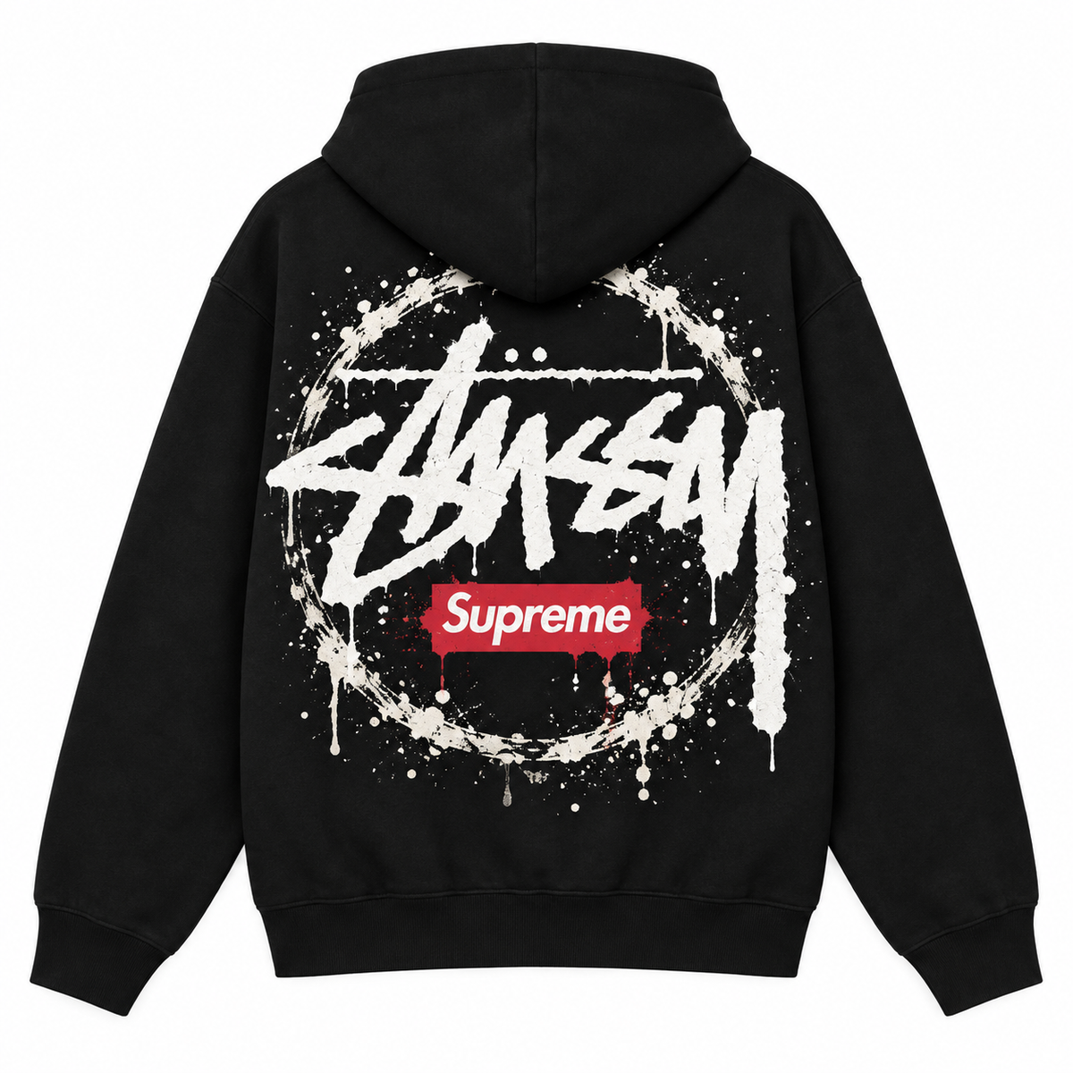 Supreme × Stussy スプリットボックス バックプリントパーカー