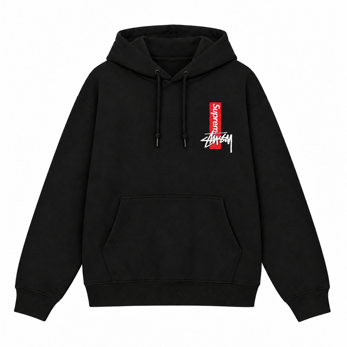Supreme × Stussy バーティカルライン バックプリントパーカー
