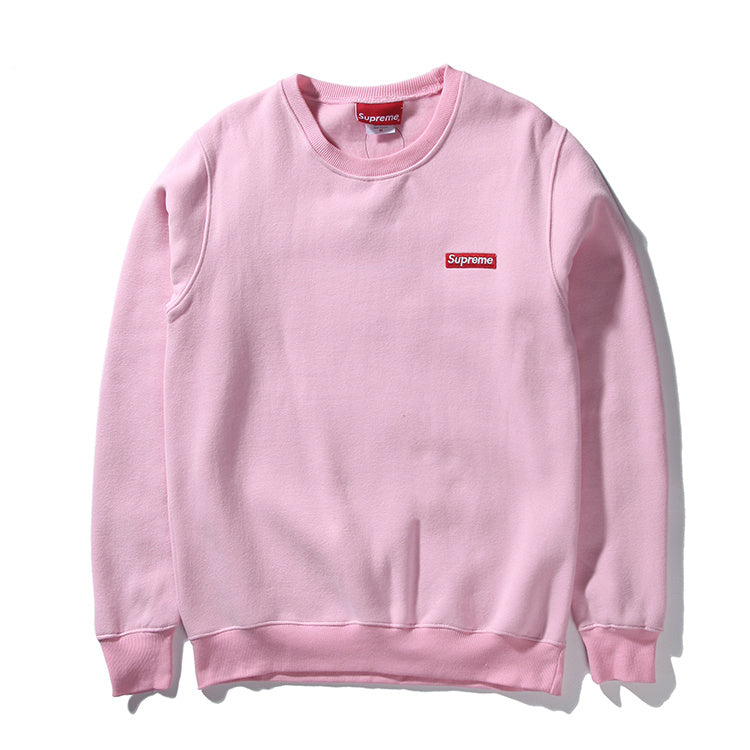 Supreme (シュプリーム) 15FW スモールボックスピキュークルーネック スウェットシャツ(Small Box Pique Crewneck Sweatshirt) ピンク
