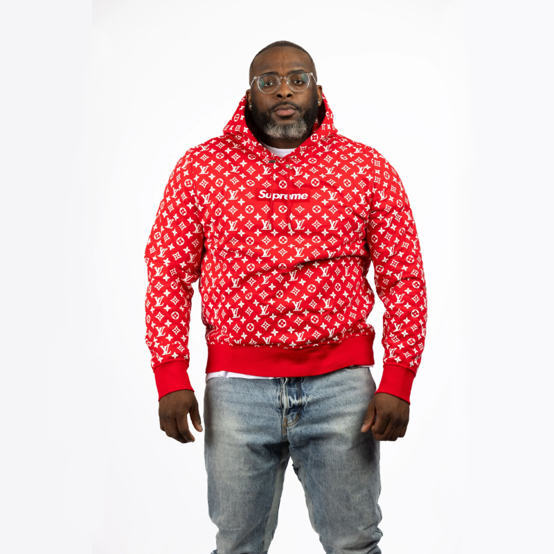 Supreme x ルイ・ヴィトン ボックス ロゴ フーディ