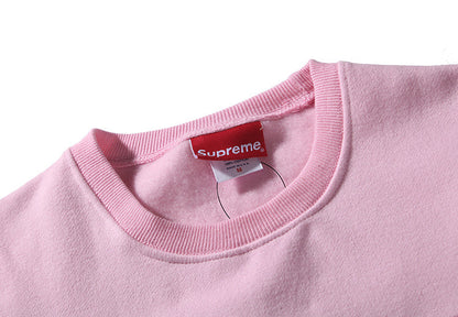Supreme (シュプリーム) 15FW スモールボックスピキュークルーネック スウェットシャツ(Small Box Pique Crewneck Sweatshirt) ピンク