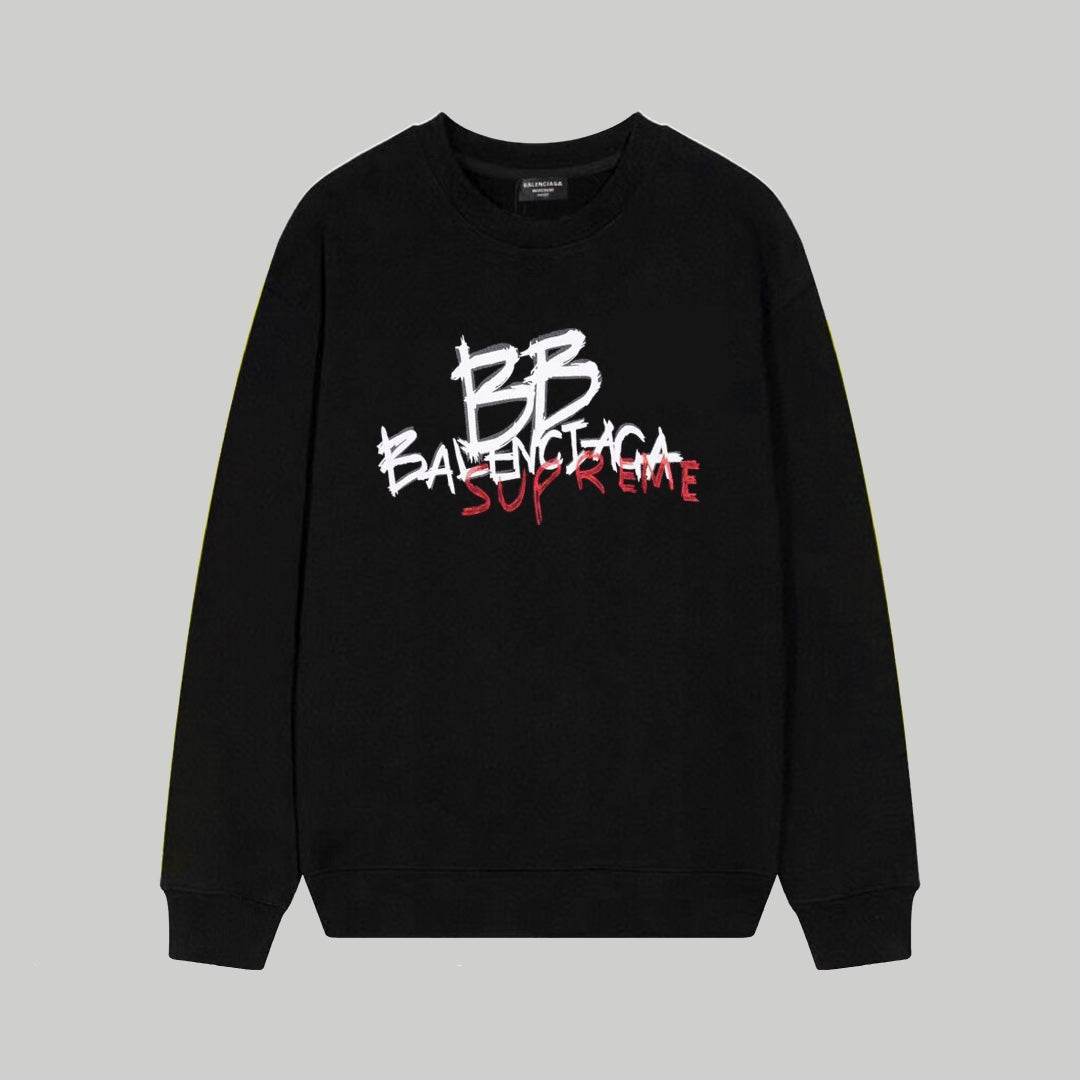 supremeバレンシアガ シュプリーム プリント クルーネック スウェットシャツ