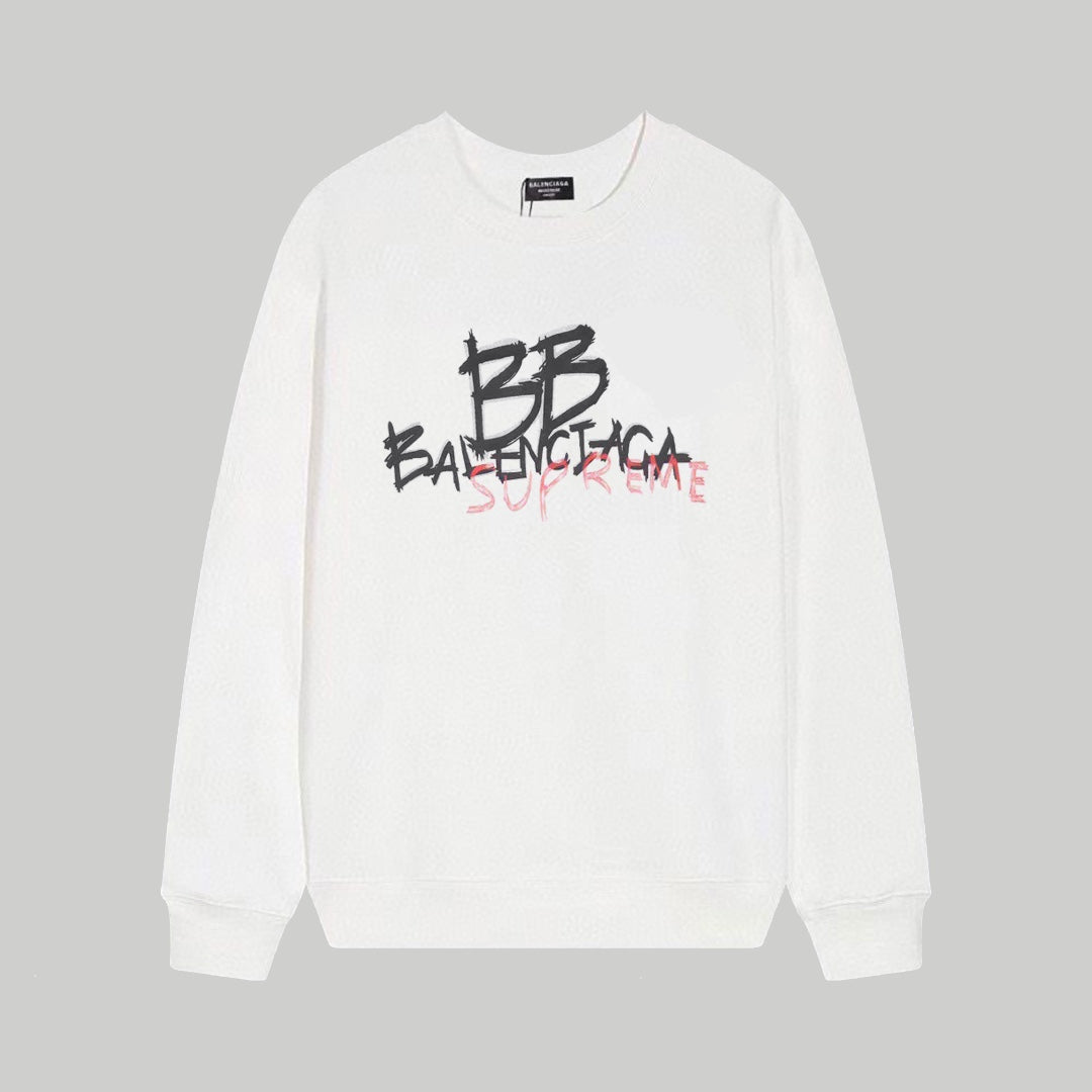 supremeバレンシアガ シュプリーム プリント クルーネック スウェットシャツ