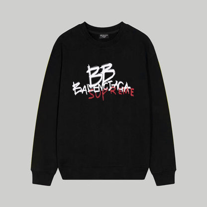supremeバレンシアガ シュプリーム プリント クルーネック スウェットシャツ