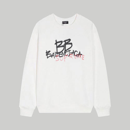 supremeバレンシアガ シュプリーム プリント クルーネック スウェットシャツ
