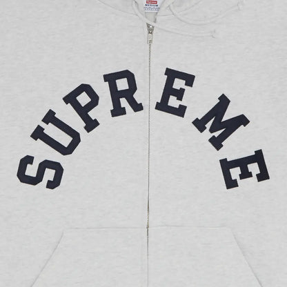Supreme x Champion ジップアップ・フード付きスウェットシャツ「アッシュグレー」