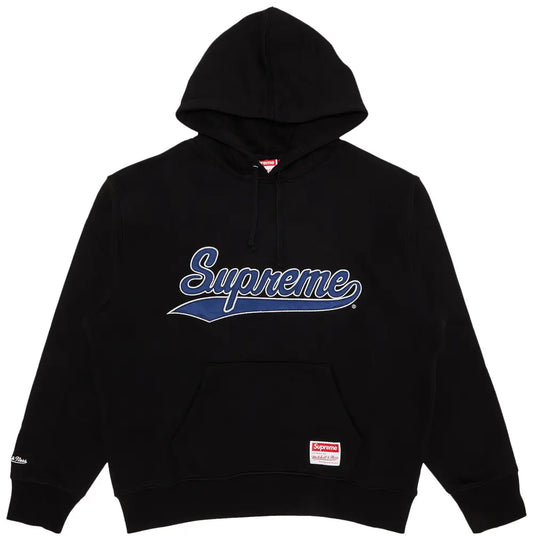 Supreme x Mitchell & Ness NCAA フーデッドスウェットシャツ「ブラック」
