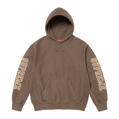 Supreme 24FW カレッジスリーブ フード付きレタープリントスウェットシャツ