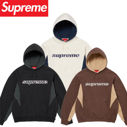 Supreme 24fw DIYISION HOODED パッチワーク刺繍ロゴスウェットシャツ