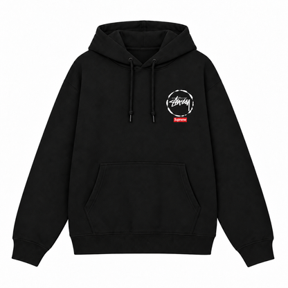 Supreme × Stussy スプリットボックス バックプリントパーカー