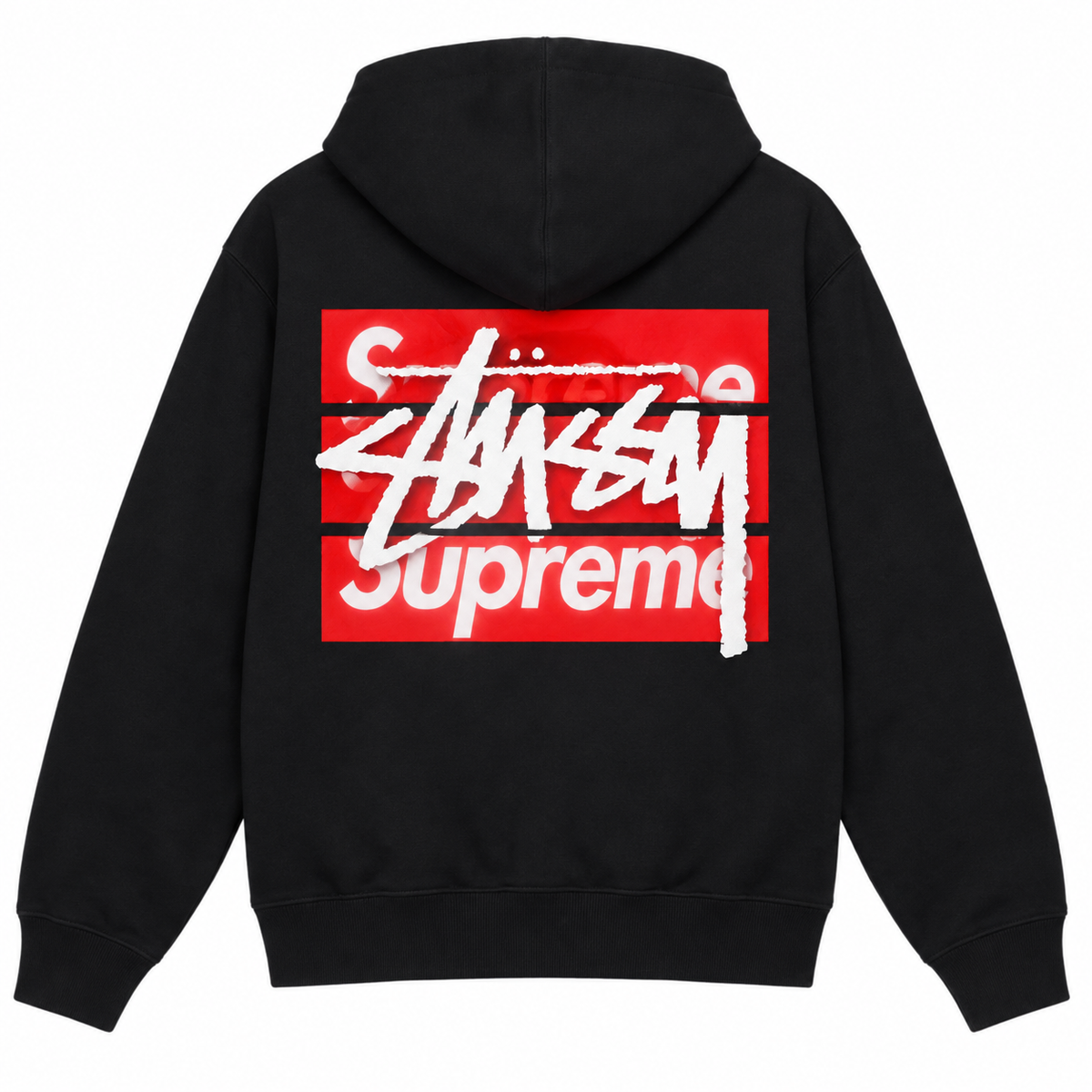 Supreme × Stussy ペイントサークル バックプリントパーカー