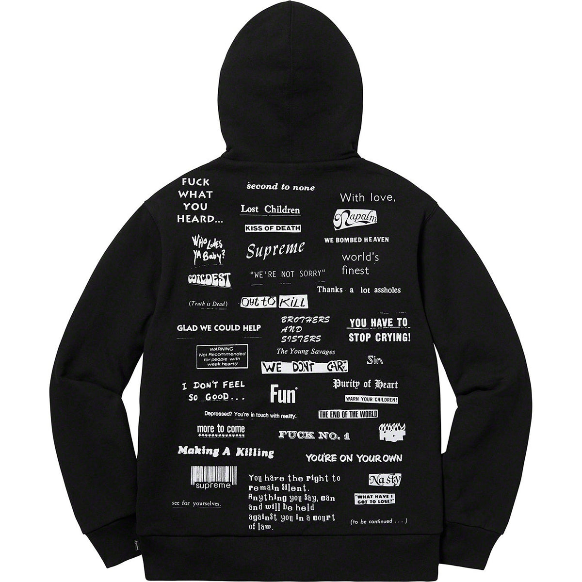 Supreme® 19FW Stop Crying フード付きスウェットシャツ