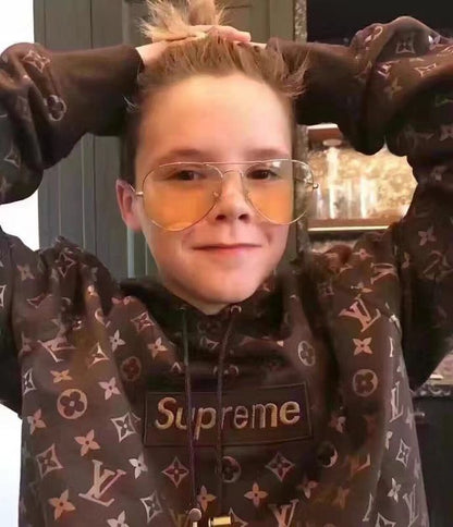 大人気ブランド Supreme X Louis Vuitton パーカー コーヒー