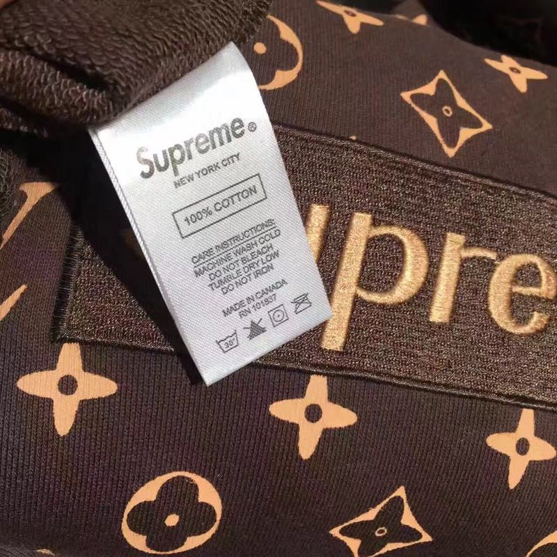大人気ブランド Supreme X Louis Vuitton パーカー コーヒー
