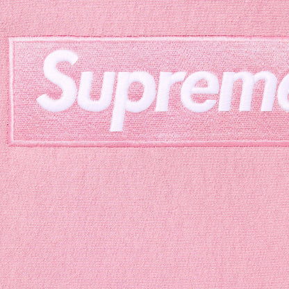 【Supreme】2024年最新作、スクエアロゴフード付きスウェットシャツ ピンク