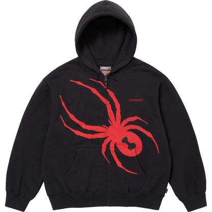 Supreme/スパイダー ジッパー フード スウェットシャツ ‘ブラック’