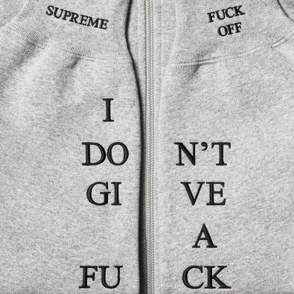 Supreme 25FW IDGAF' Zip Up Hooded Sweatshirt