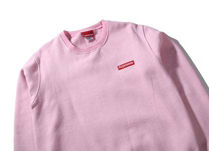 Supreme (シュプリーム) 15FW スモールボックスピキュークルーネック スウェットシャツ(Small Box Pique Crewneck Sweatshirt) ピンク